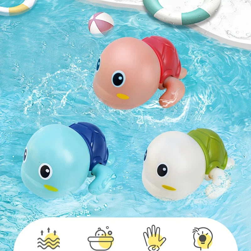 3 Cute Wind-up Animal Frog Water Spray Toy Plastic Bath
