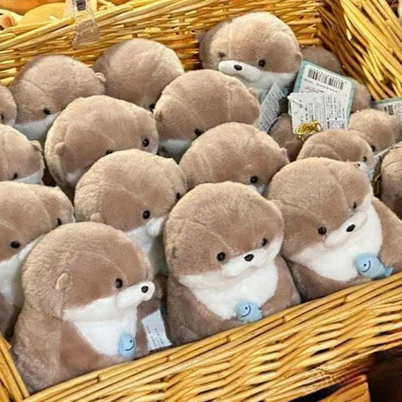 Cute Otter Plush Keychain – Kawaii Bag Charm Pendant Gift