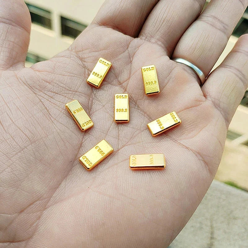 50 Pc Miniature Gold Bar Set – Dollhouse Decor & Pretend Play