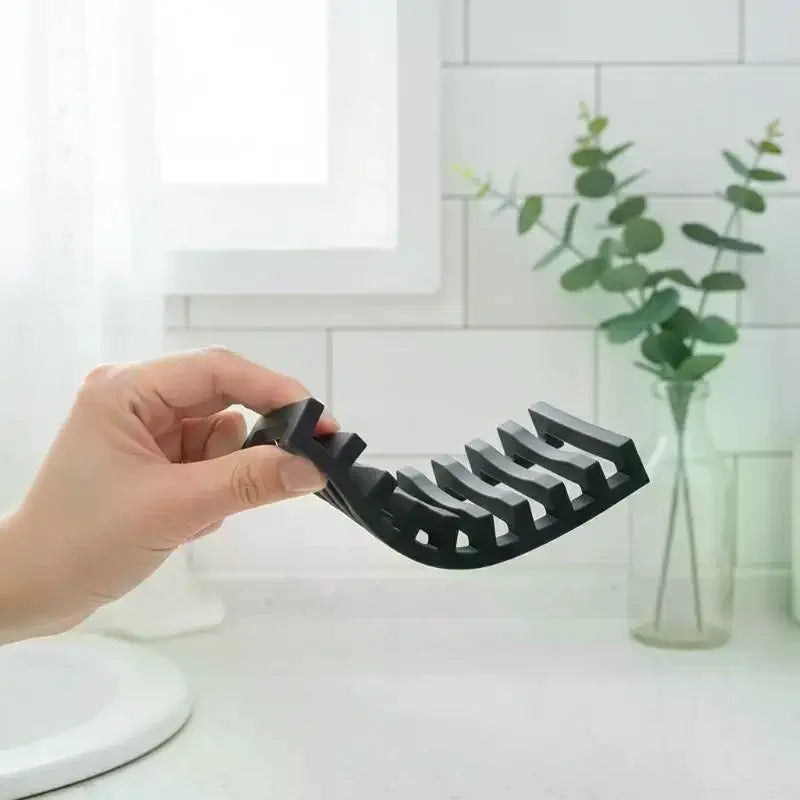 Flexible Silicone Soap Holder – Hollow Drainage Bar Soap Dish