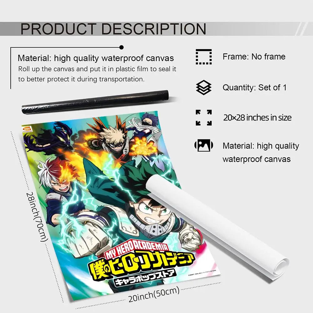 My Hero Academia Anime Canvas Wall Art – Unframed Poster