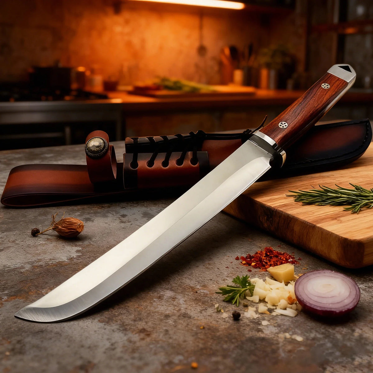 Japanese Chef's Cleaver Knife – High Hardness Steel & Wood Handle
