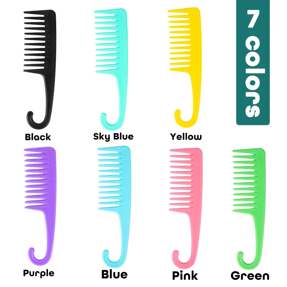 Wide Tooth Detangling Comb with Hook Handle | All Hair Types