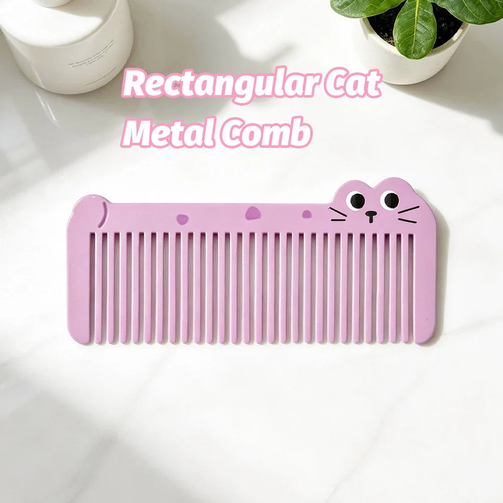 Mini Cartoon Kitten Wide Tooth Detangling Comb | Travel Hair Comb