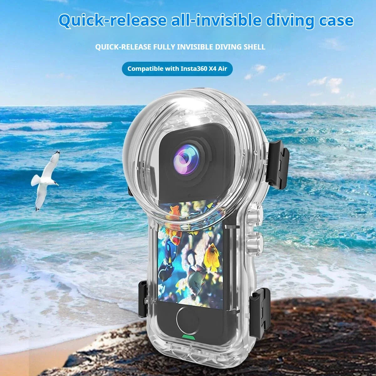 60m Waterproof Dive Housing for Insta360 X4 Air | Underwater Case