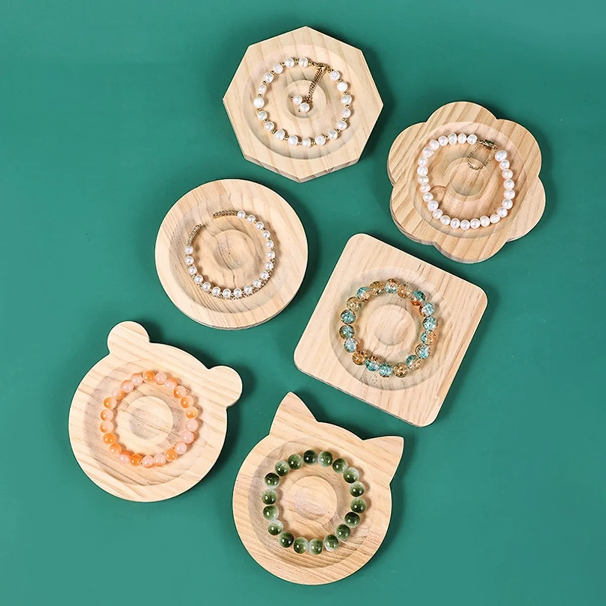 Wooden Jewelry Display Tray Bracelet Bead Decoration Rack Handicraft