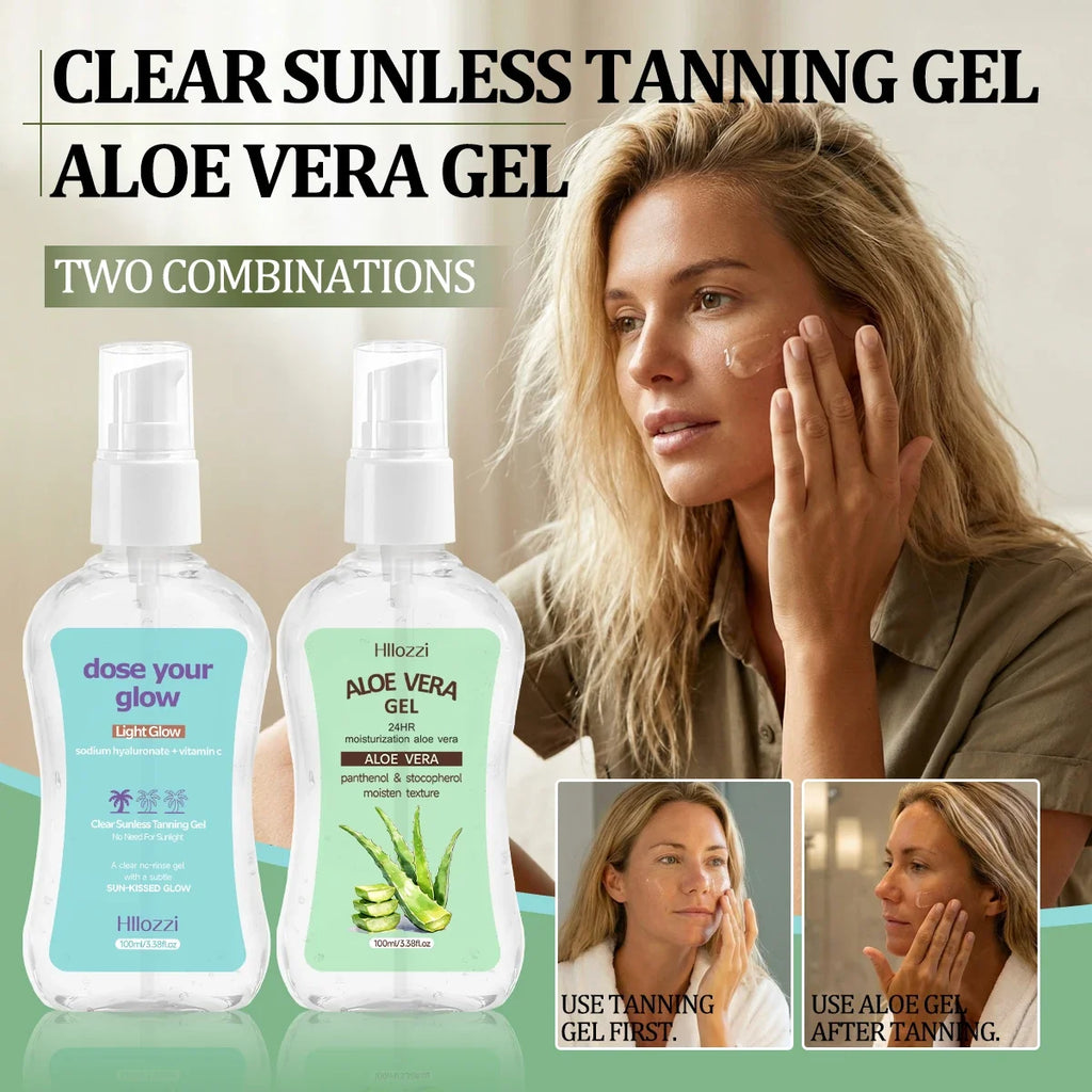 Clear Sunless Tanning Gel with Aloe Vera – Light Glow 100ml