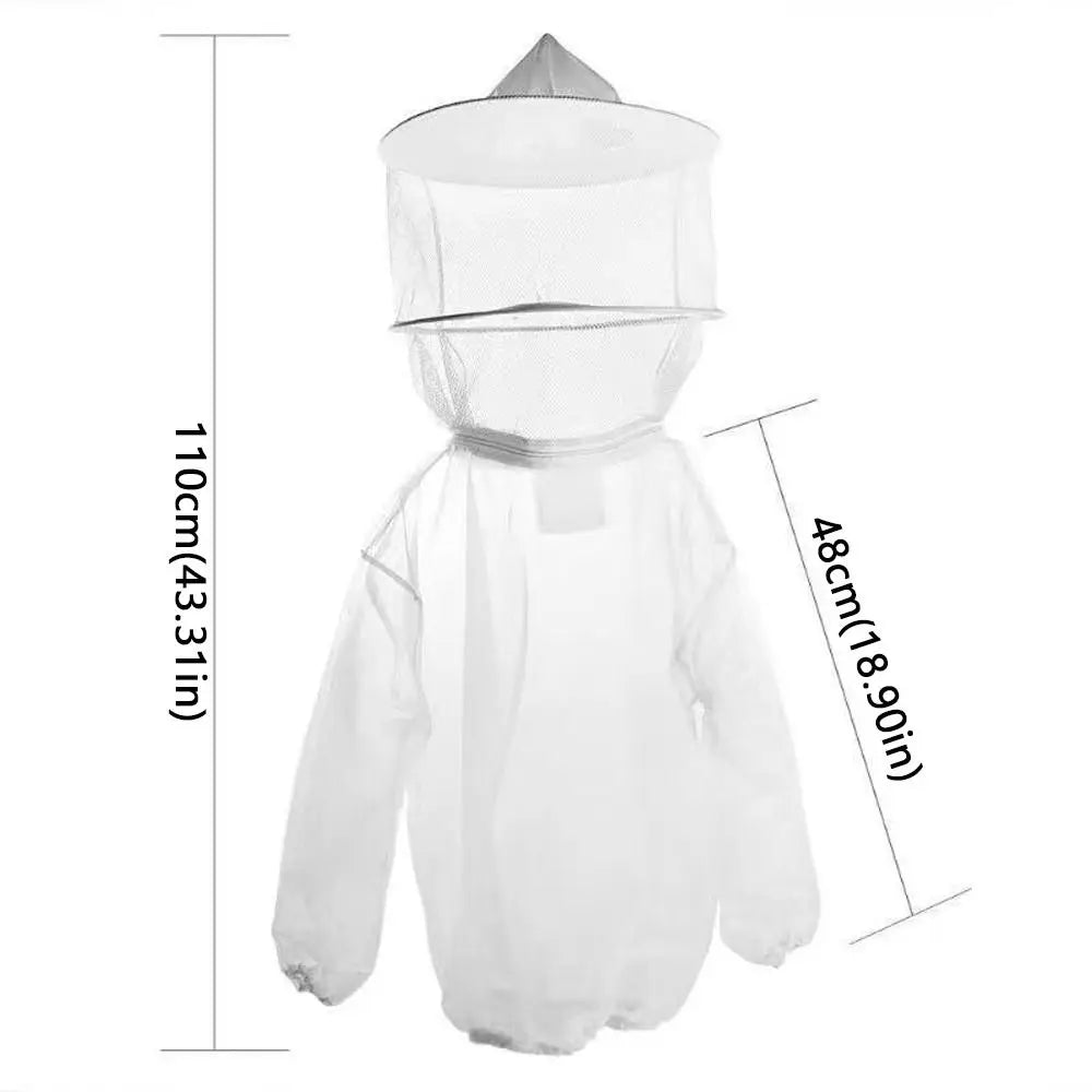 Breathable Mesh Beekeeping Jacket with Hooded Veil | Half Body