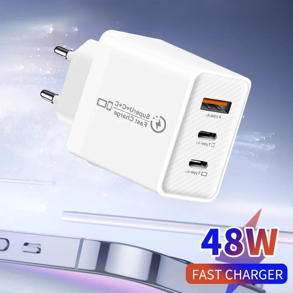 48W USB-C Fast Charger PD 3.0 – iPhone 15, Samsung & More