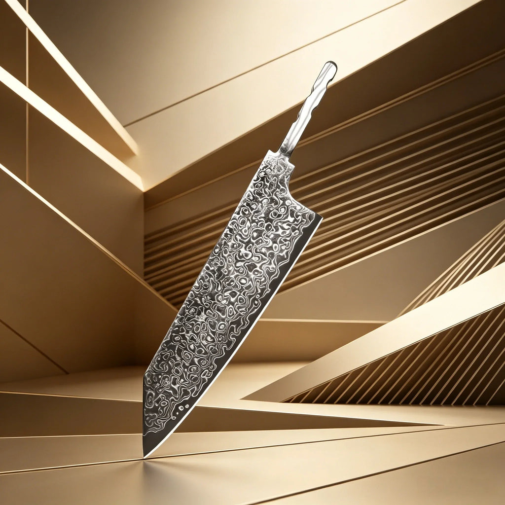 Hand Forged Damascus Steel Cleaver Blade Blank – 12.4"