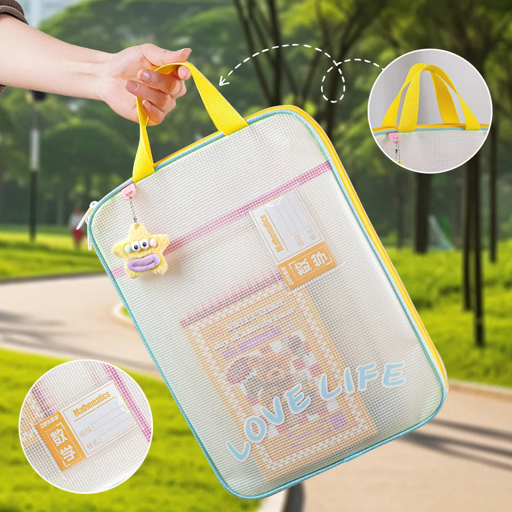 L-Shaped EVA File Bag – Large Opening Stationery Organizer