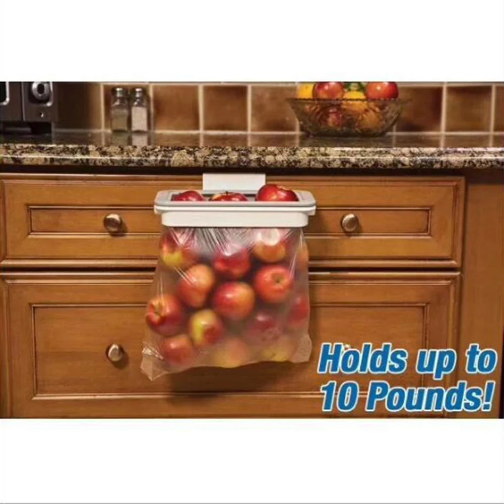 Hanging Trash Bag Holder – Cabinet Door Organizer Rack