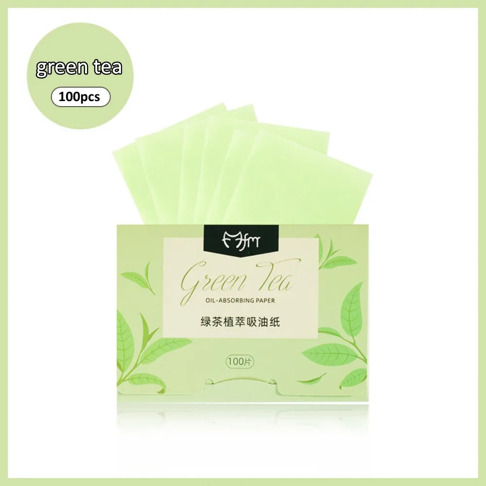 Green Tea & Lavender Facial Oil Blotting Papers – 100 Sheets