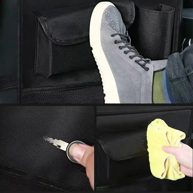 Car Seat Back Organizer – Multi-Pocket PU Bag & Tablet Holder