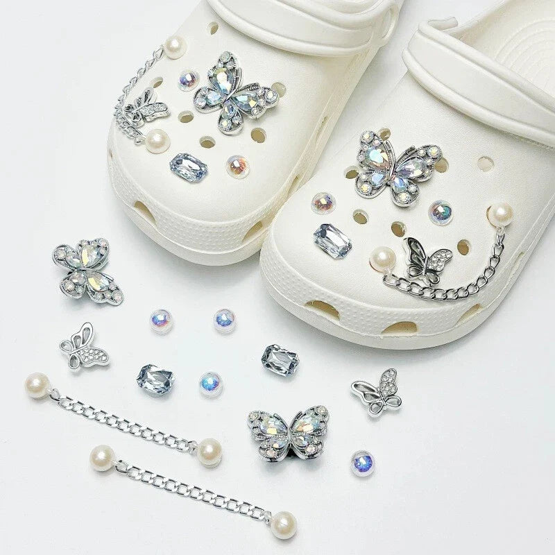 Fashionable Shoe Accessory Made Metal Chain Clasp Removable Suitable