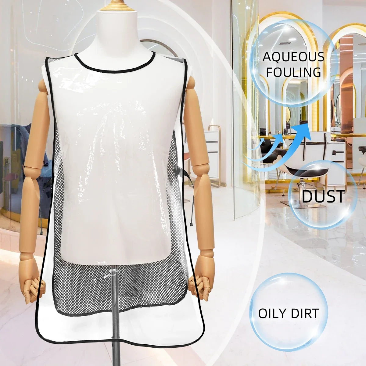 Waterproof Sleeveless Salon Apron | Adjustable Breathable Mesh Back