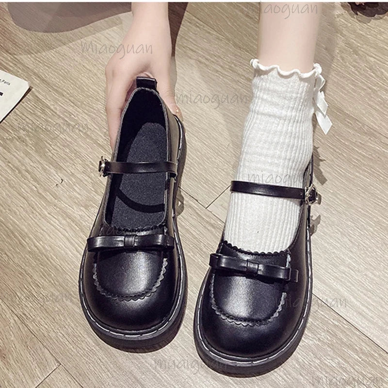 Women's Mary Jane Flat Loafers – Lolita JK Buckle Shoes