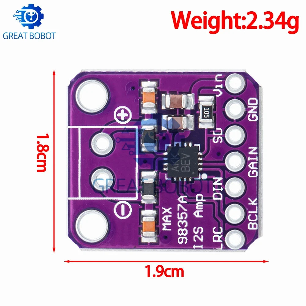 MAX98357 3W Class D I2S DAC Amplifier Breakout Board