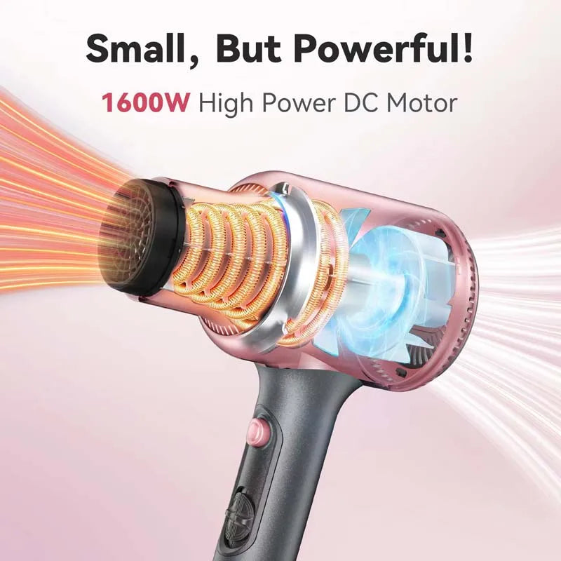 1900W Negative Ion Hair Dryer with Diffuser | Quiet & Dual Voltage