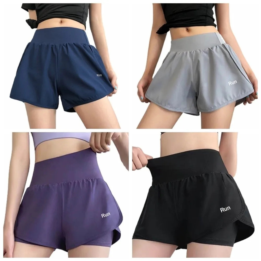 Women's 2-in-1 Yoga Shorts | Anti-Glare, Quick-Dry, Pockets