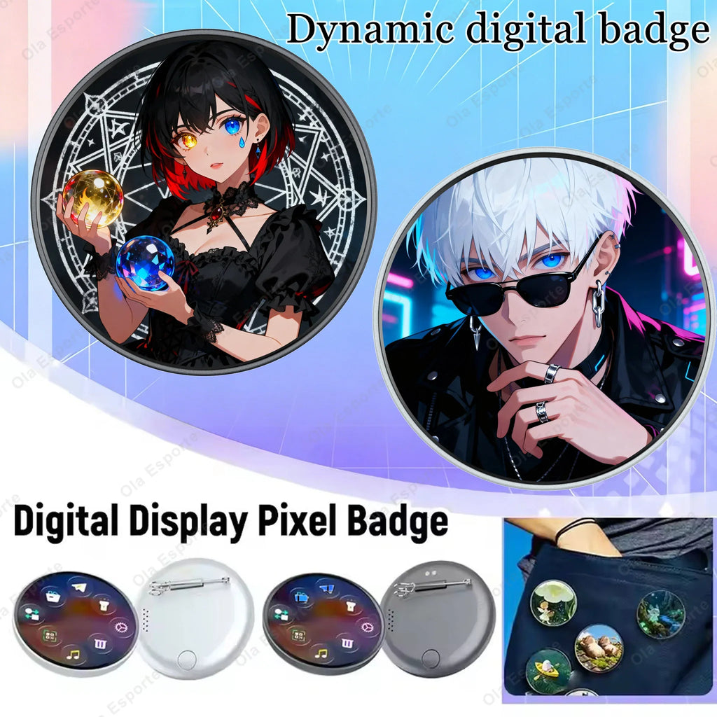Smart Dynamic Electronic Badge Anime Merchandise Digital Display Game