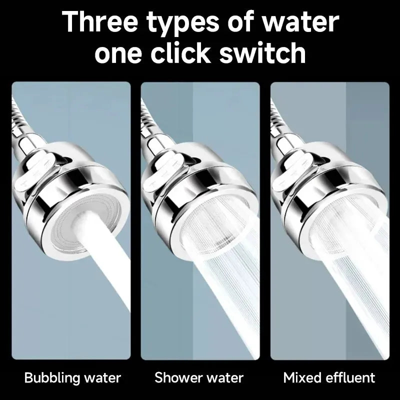 360° Kitchen Faucet Extender – 3 Modes, Filter & Water Saver