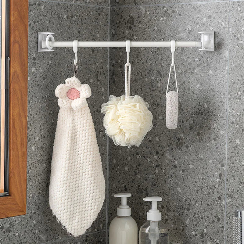 360° Rotatable No-Drill Pole Fixator | Shower & Towel Rod Bracket