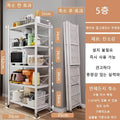Foldable Multilayer Storage Rack with Wheels | Iron Frame Shelf