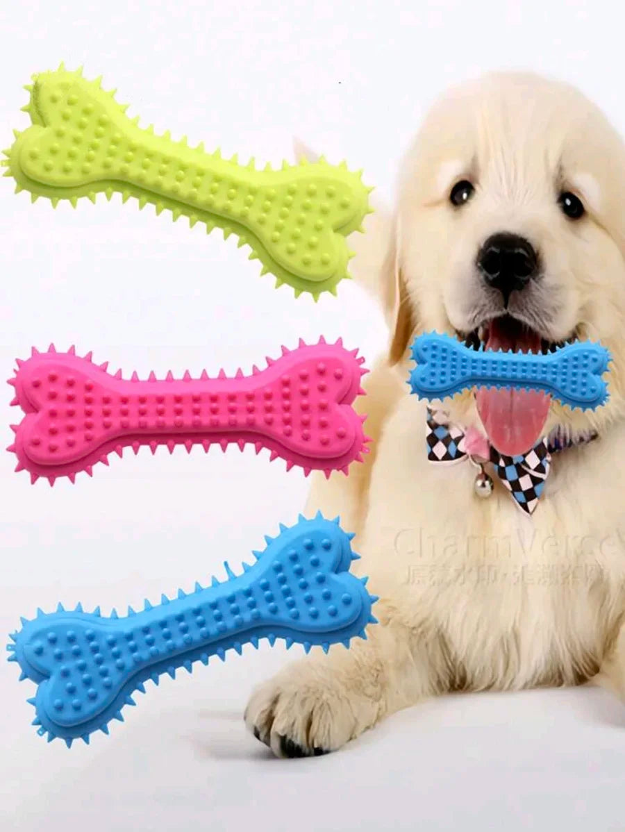 Dog Bone Rubber Chew Toy | Teeth Cleaning & Training Stick