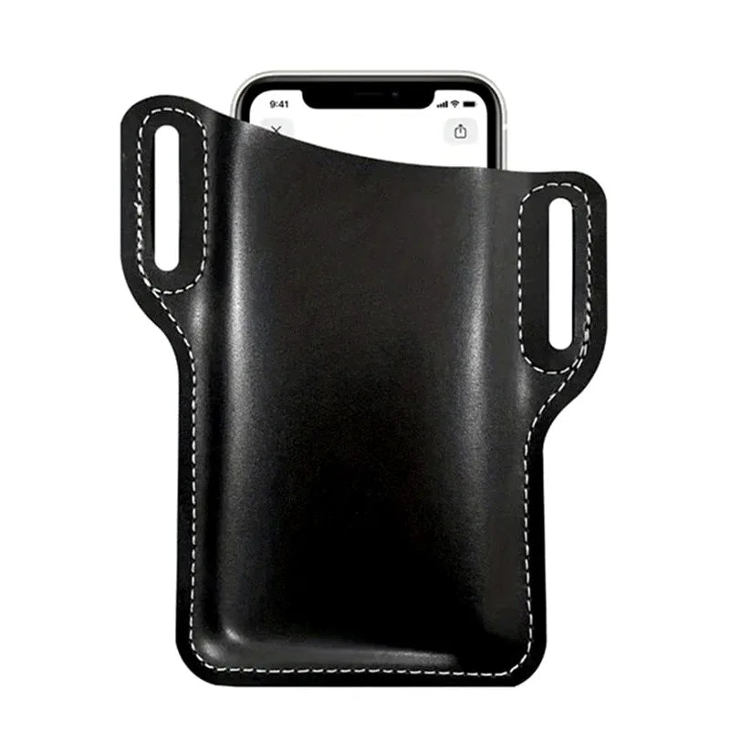 PU Leather Phone Belt Bag – Sports Waist Pack for Outdoors