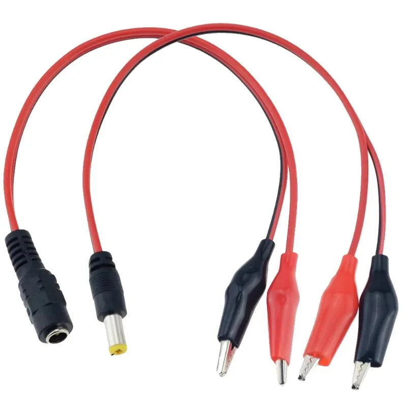 DC 5.5x2.1mm Alligator Clip to DC Power Plug Adapter 25CM
