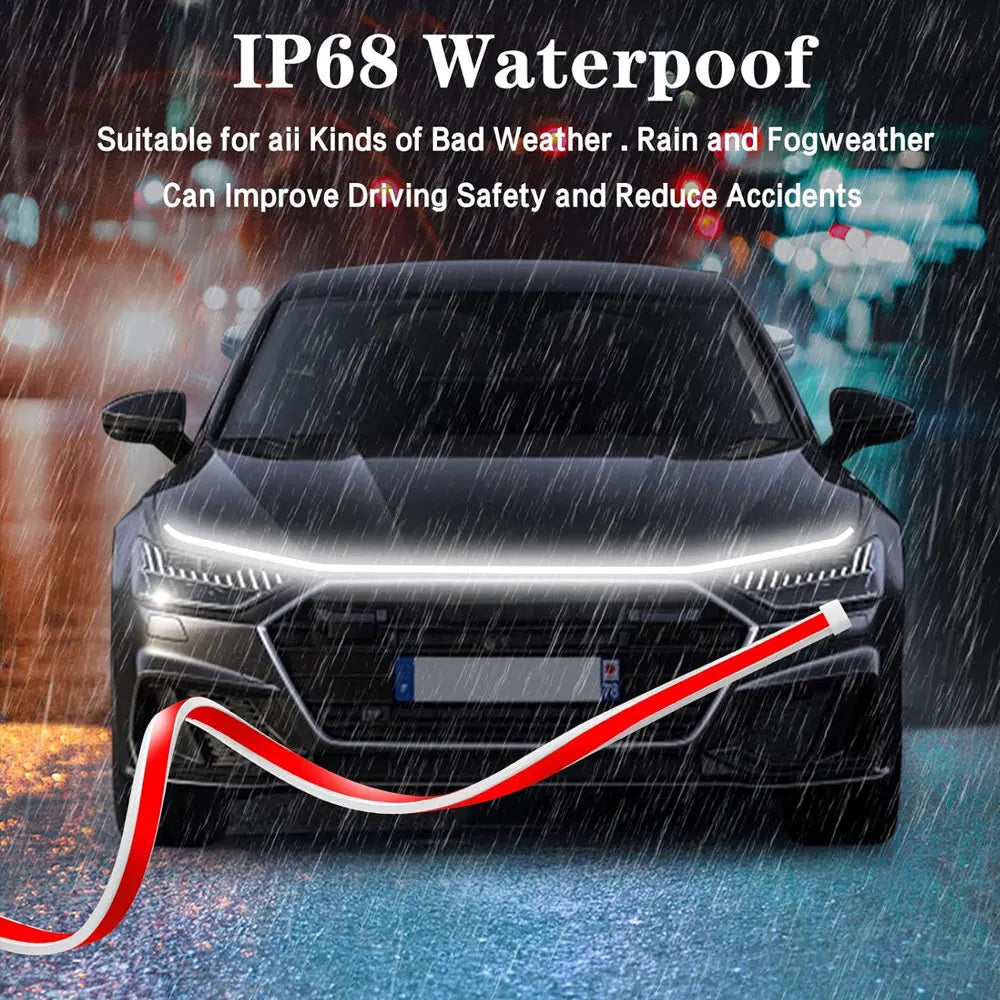 Flexible LED Car Hood Light Strip – Scan DRL 12V | All Sizes