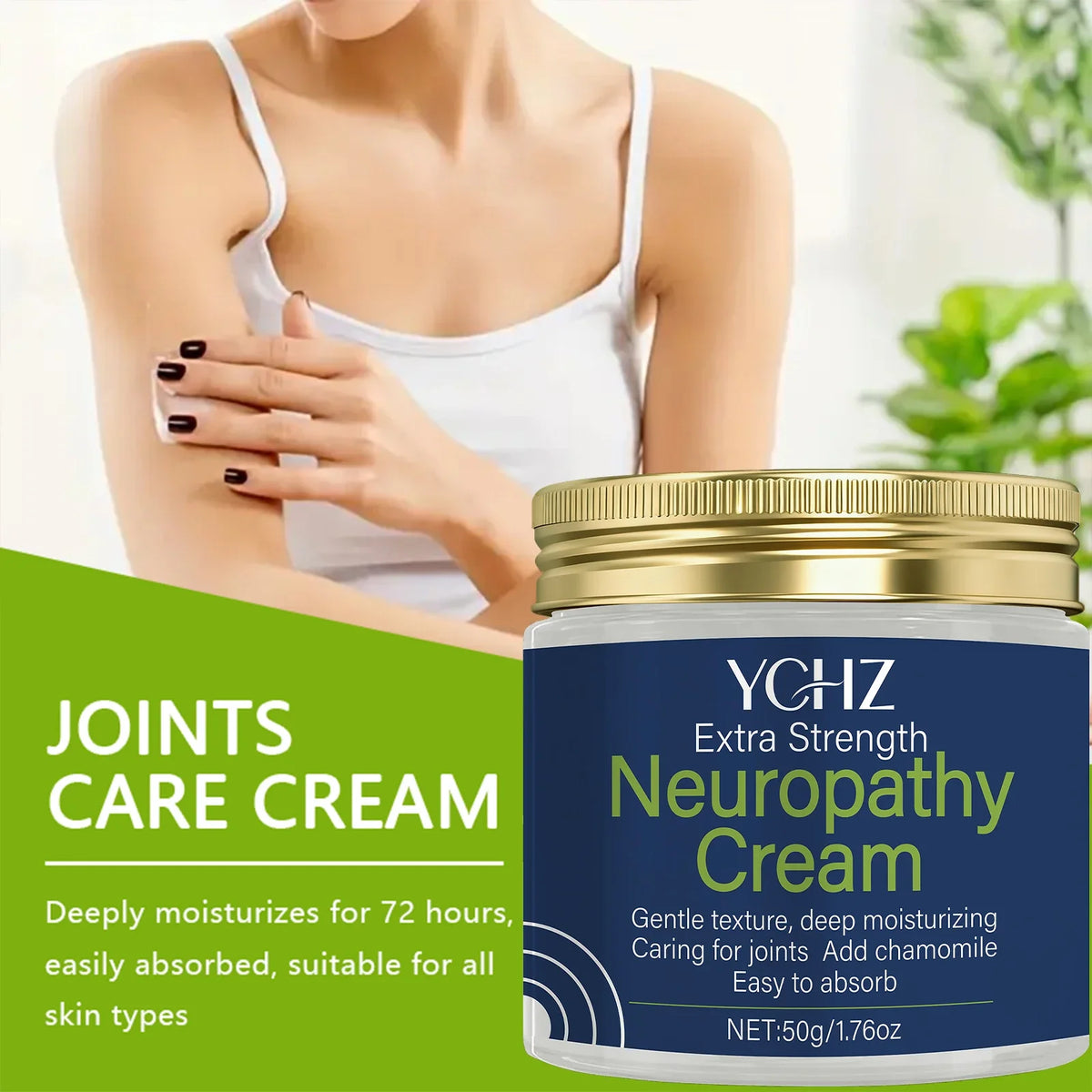 YCHZ Moisturizing Cream for Feet, Legs & Hands – Fragrance-Free
