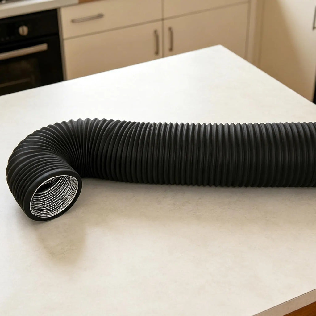 4-Inch Flexible AC Exhaust Hose with Clamps | Aluminum Foil Duct