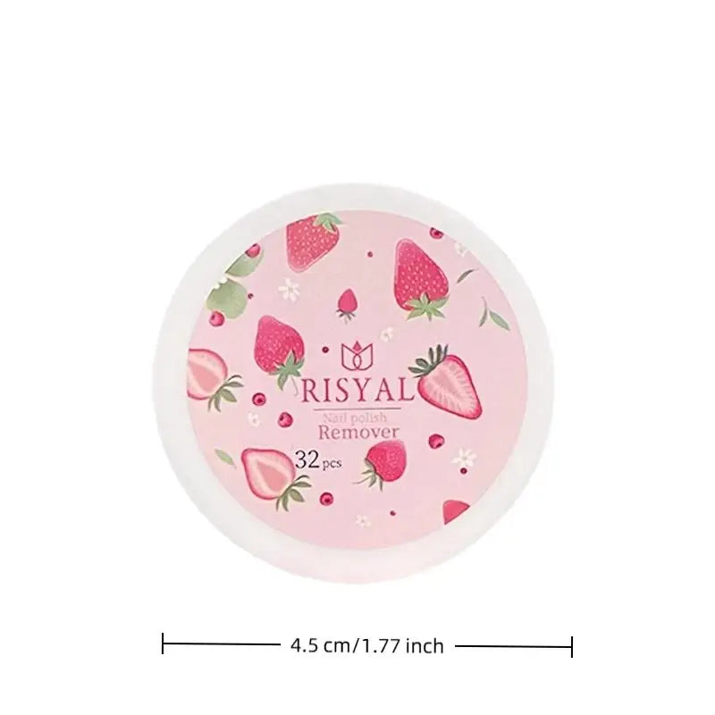32-Pc Disposable Nail Polish Remover Wipes – Strawberry Scent