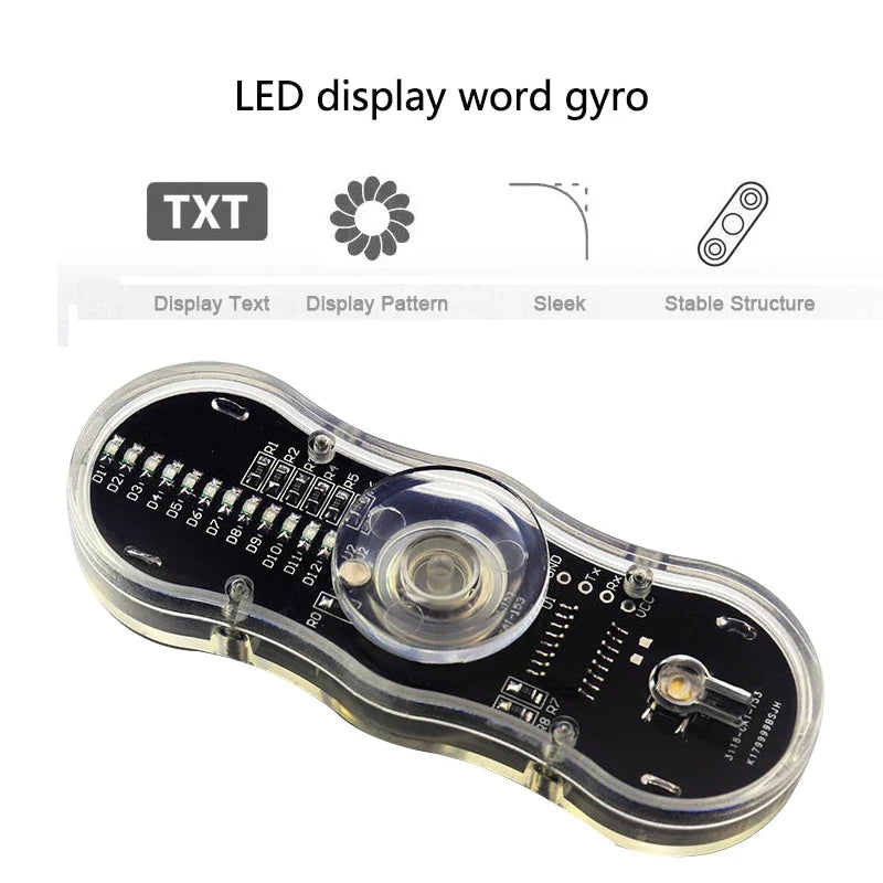 LED Fidget Gyro DIY Electronics Kit – Colorful Light Display Top