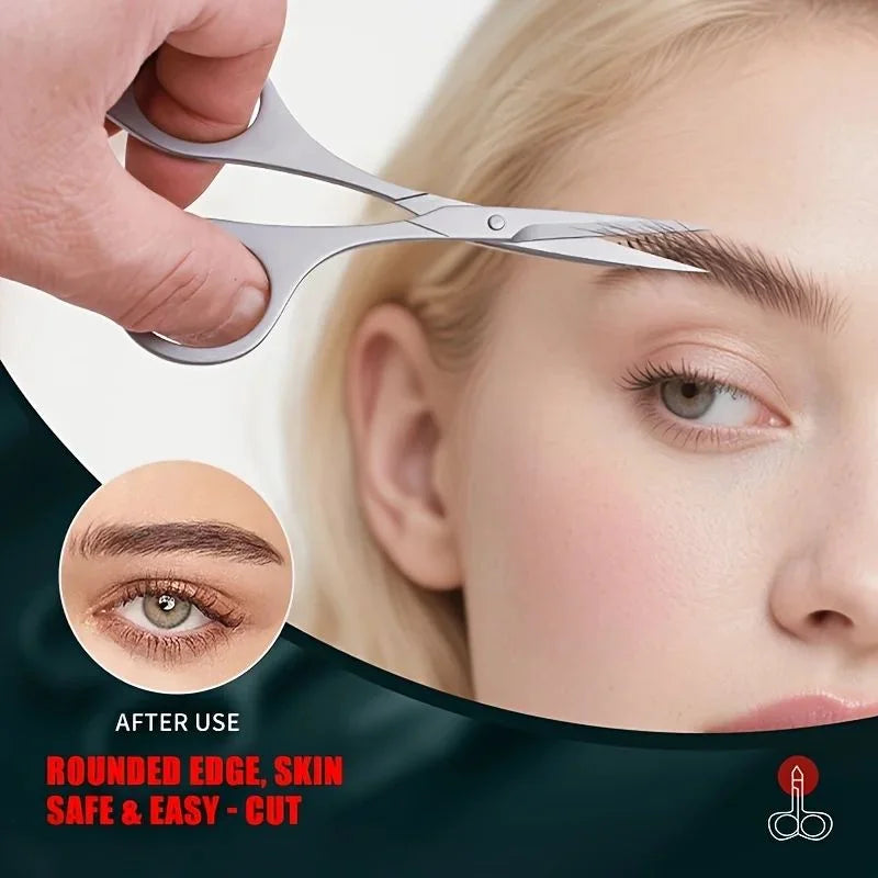 Stainless Steel Eyebrow & Eyelash Scissors – Precision Trimmer