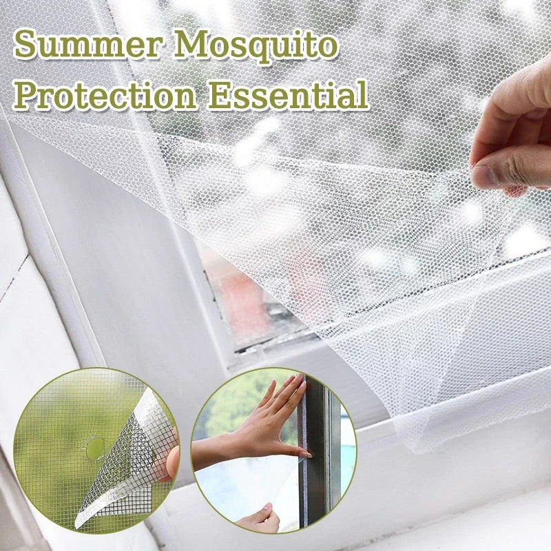 Self-Adhesive Polyester Mosquito Net Window Screen | Hook & Loop