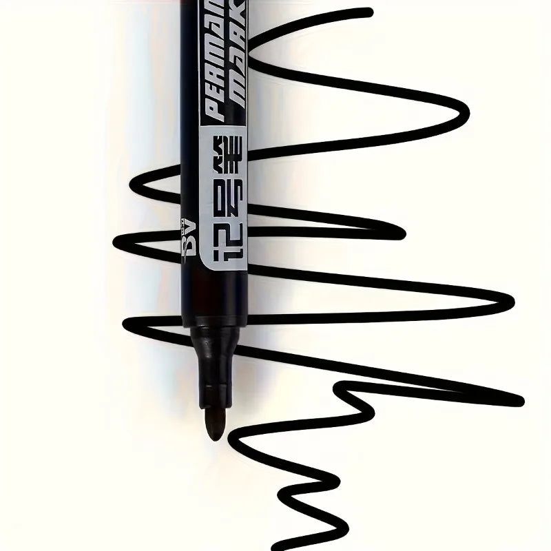 10-Pack Black Permanent Markers – Waterproof Multi-Surface Pens