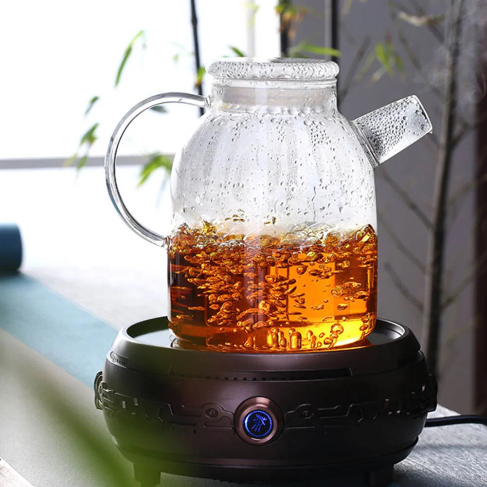 Borosilicate Glass Teapot 1L/1.6L – Heat-Resistant Clear Kettle