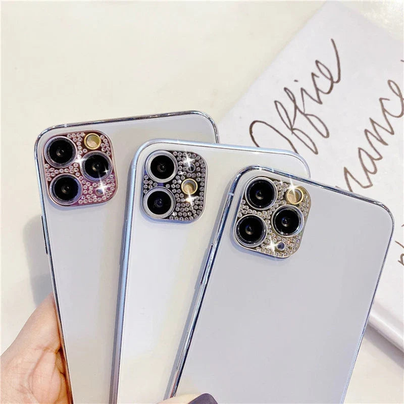 iPhone15 Metal Diamond-encrusted Lens Ring Protector Iphone 14 15 Max
