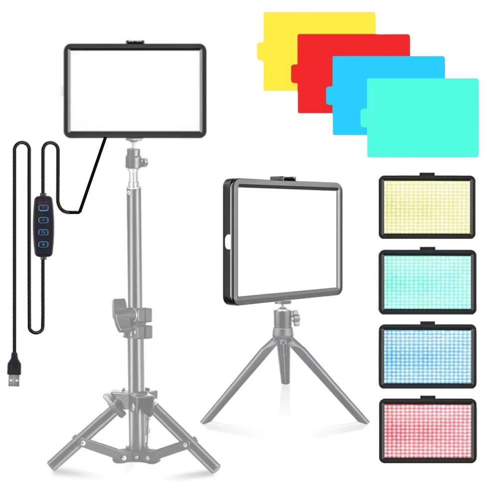 8" RGB LED Video Light Panel 3000–6000K | Live Streaming