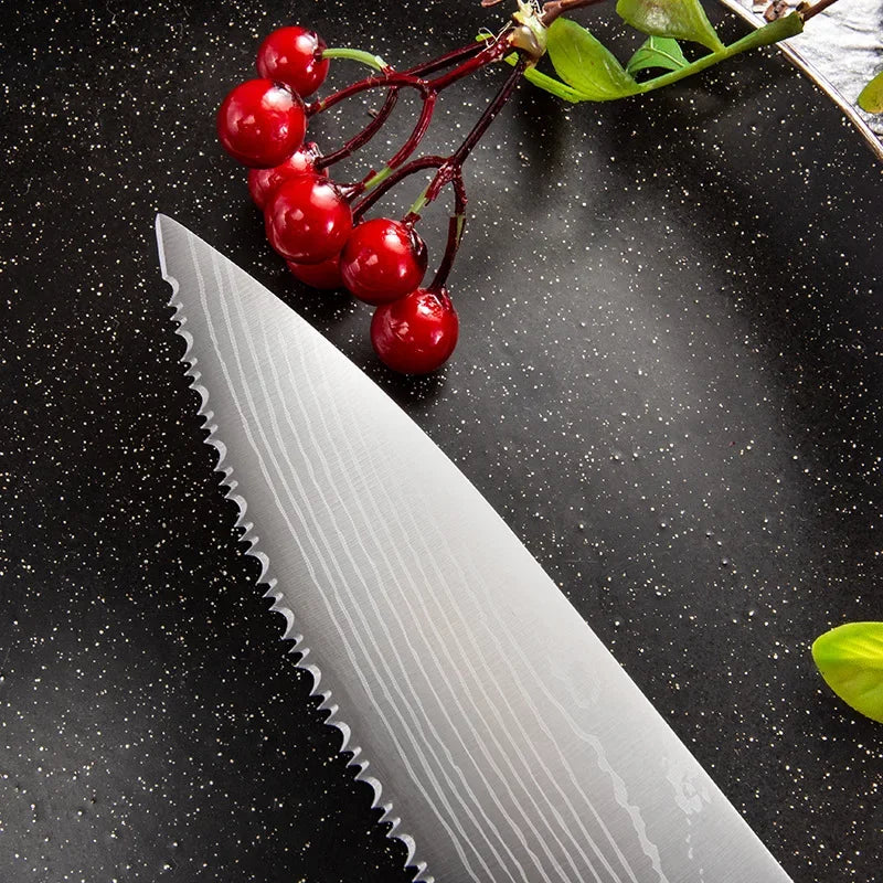 8-Inch Serrated Stainless Steel Bread & Kitchen Knife