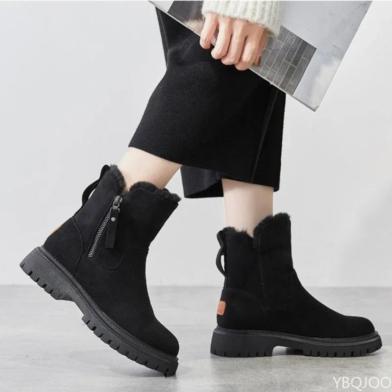 YBQJOO Women's Winter Snow Boots – Warm Anti-Slip Ankle Boot