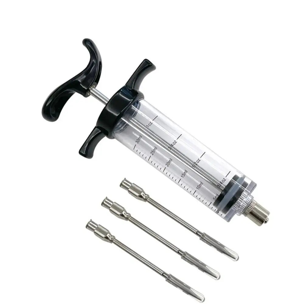 BBQ Meat Injector Syringe with 3 Stainless Steel Needles