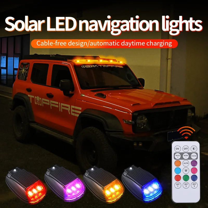 Solar Wireless LED Cab Lights for Truck Roof | No Drill Remote
