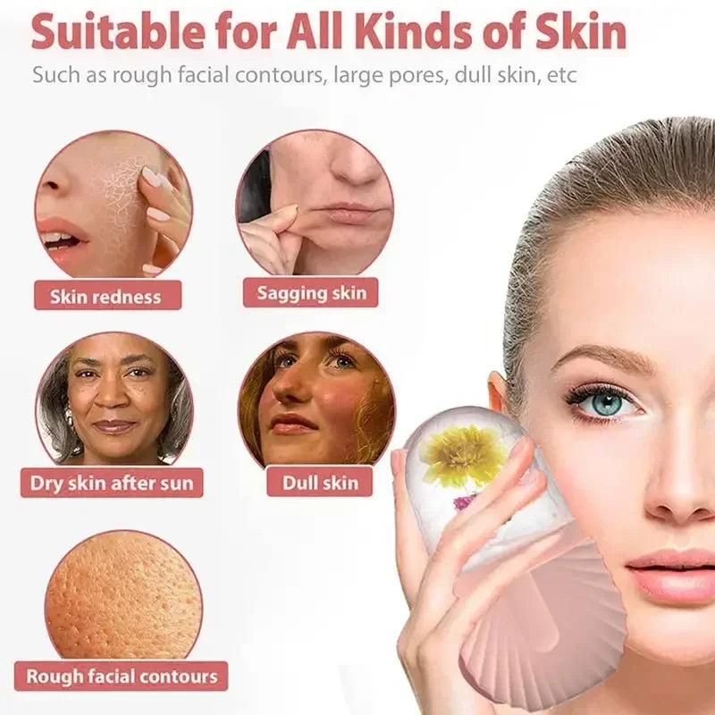 Silicone Ice Ball Face Roller – Cooling Pore & Puffiness Massager