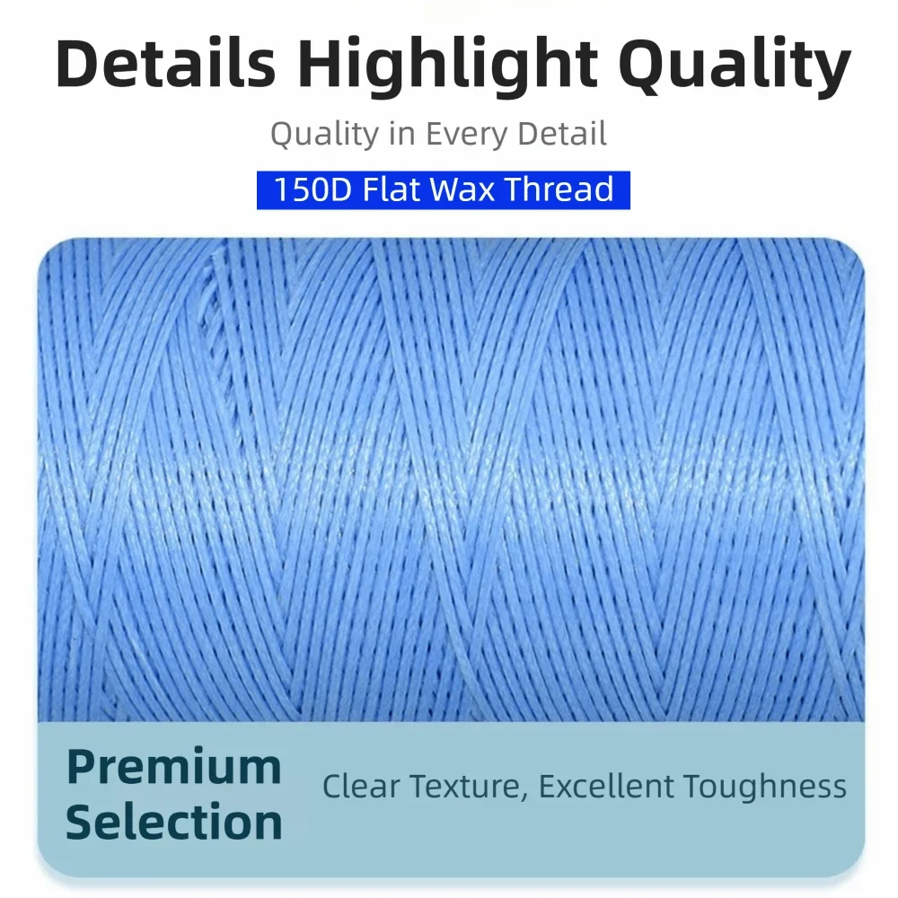 150D Waxed Leather Sewing Thread 0.8mm 260M Hand Stitching