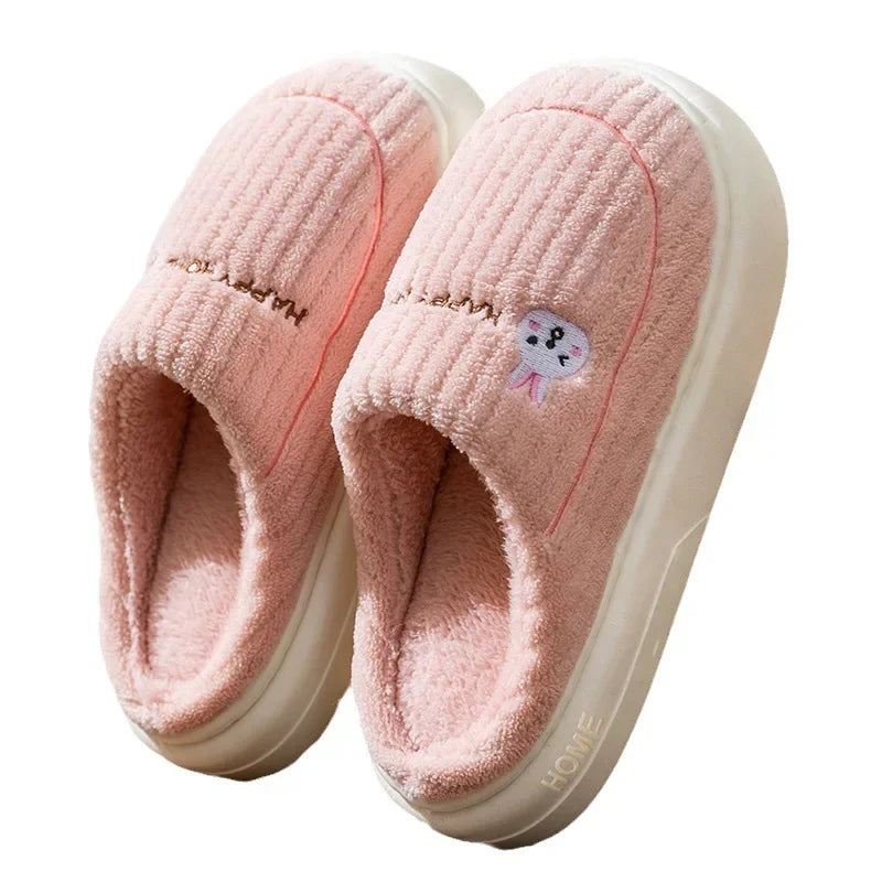 Men's Cotton Winter Slippers – Warm Anti-Slip Indoor Home Shoes
