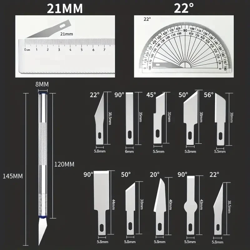 13-Piece Metal Carving Knife Pen Set | DIY Precision Cutting Kit